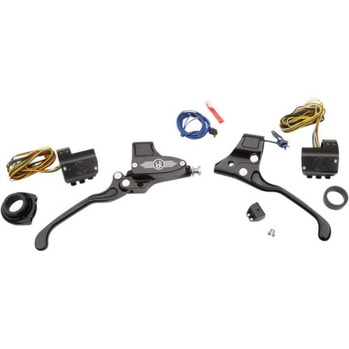 PartzBiz HD: 4407697-Performance Machine Black Contrast Cut 9/16 Handlebar Control Kit Cable 3 Button | 0062-4019-BM