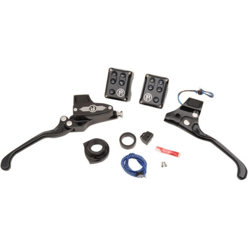 PartzBiz HD: 4407698-Performance Machine Black Contrast Cut 9/16 ชุดควบคุมแฮนด์ Cable Can Bus | 0062-4021-BM