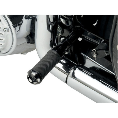 PartzBiz HD: 4407699-Performance Machine Black Contrast Apex Foot Pegs 90 องศา Mount สำหรับ Harley | 0035-1097-BM