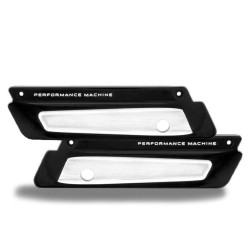 PartzBiz HD PM0200-2004-BM - Performance Machine ฝาครอบสลักกระเป๋าข้าง Black Contrast Cut Scallop Line Harley FLH/FLT | 0200-2004-บีเอ็ม