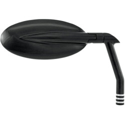 PartzBiz HD PM0064-2029-BM - Performance Machine PM Black Contrast Cut Vision Oval Handlebar Mirror Harley Metric - 0064-2029-BM