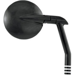 PartzBiz HD PM0064-2035-BM - Performance Machine PM Black Contrast Cut Vision Round Handlebar Mirror Harley & Metric - 0064-2035-BM