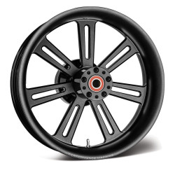 PartzBiz HD PM1202-7106R-SRRAJ-SMB-PACKAGE - Performance Machine Black Sierra Wheel Package Dual Disc Touring 08-Up