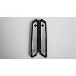 PartzBiz HD PM0200-2008-BM - Performance Machine PM Scallop Black Contrast Cut Saddlebag Latch Hinge Covers Harley 14-17 | 0200-2008-บีเอ็ม