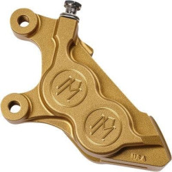 PartzBiz HD PM0052-2425-SMG - Performance Machine Gold Ops 4 Piston Front Left Caliper Harley M8 FL FX 17-Up ABS electra road street glide king cnc fat boy bob low rider heritage 0052-2425-SMG PartzBiz HD PM0052-2425-SMG - Performance Machine Gold Ops 4 Piston Front Left Caliper Harley M8 FL FX 17-Up ABS electra road street glide king cnc fat boy bob low rider heritage 0052-2425-SMG
