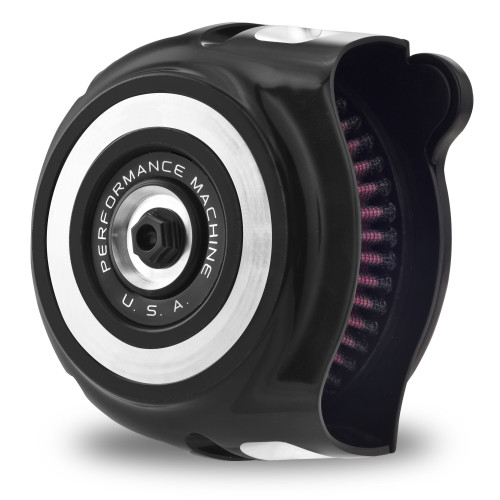 PartzBiz HD: 4407422-Performance Machine PM Black Contrast Cut Vintage Air Cleaner Harley 08-16 TBW | 0206-2131-BM PartzBiz HD: 4407422-Performance Machine PM Black Contrast Cut Vintage Air Cleaner Harley 08-16 TBW | 0206-2131-BM