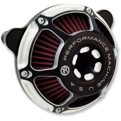 PartzBiz HD PM0206-2135-BM - Performance Machine PM Black Contrast MaxHP Stage 1 Air Cleaner Harley M8 17-18 | 0206-2135-BM
