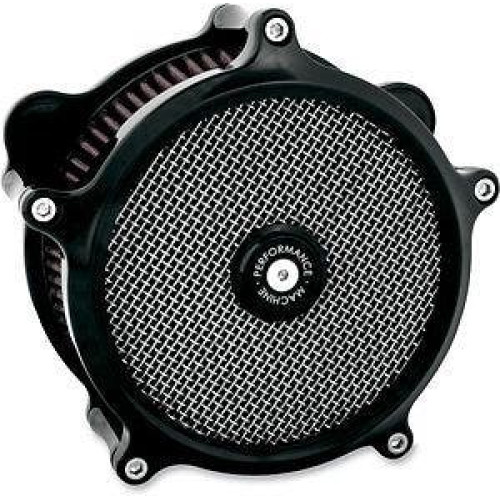 PartzBiz HD: 4407404-Performance Machine PM Black Super Gas Stage 1 Air Cleaner for Harley Touring Fly-By-Wire | 0206-2007-B