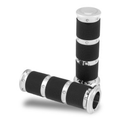 PartzBiz HD PM0063-2087-CH - Performance Machine PM XLS Chrome Contour Renthal Hand Grips TBW 08-17 | 0063-2087-CH