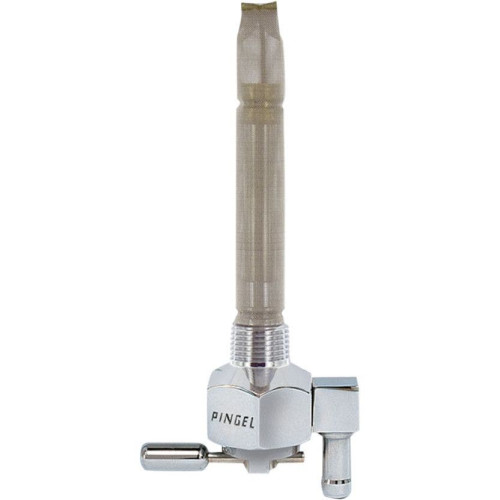PartzBiz HD: 4407184-Pingel 6291-CH Power Flo Smooth Chrome HEX 180 Deg Down 3/8 NPT Petcock Harley | 6291-CH