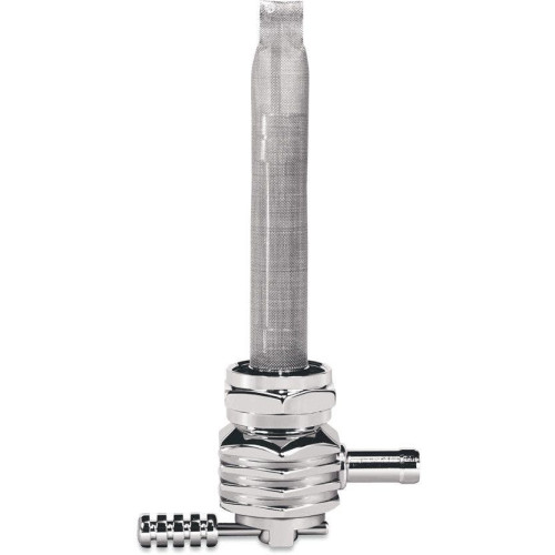 PartzBiz HD: 4407152-Pingel 6311-CHF Power Flo Finned Chrome HEX 180 องศาด้านใน 22mm Petcock Harley | 6311-CHF
