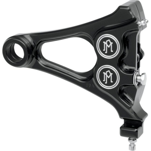PartzBiz HD: 4407076-PM Black Contrast Cut Rear Brake Integrated Caliper Harley Softail 08-14 - 1256-0077-BM PartzBiz HD: 4407076-PM Black Contrast Cut Rear Brake Integrated Caliper Harley Softail 08-14 - 1256-0077-BM