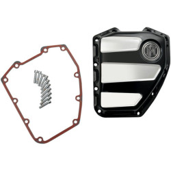 PartzBiz HD PM0177-2020-BMP - Performance Machine Black Platinum Cut Scallop Timing Cover Harley Twin Cam 01up | 0177-2020-BMP
