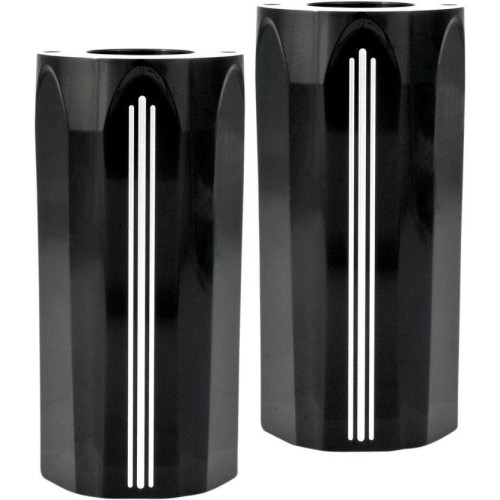 PartzBiz HD: 4407038-Performance Machine PM Black Tech Fork Boots Upper Slider Covers Harley 14-17 | 0208-2102-BM