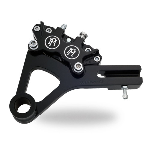 PartzBiz HD: 4406999-PM Contrast Cut 4 ลูกสูบด้านหลังเบรค Caliper สำหรับ Harley Dyna 08-14 รุ่น - 1259-0052-BM
