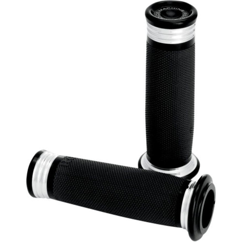 PartzBiz HD: 4406992-Performance Machine PM Black Contrast Merc Hand Grips Harley Throttle By Wire | 0063-2057-BM PartzBiz HD: 4406992-Performance Machine PM Black Contrast Merc Hand Grips Harley Throttle By Wire | 0063-2057-BM