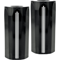 PartzBiz HD PM0208-2045-BM - Performance Machine PM Black Tech Fork Boots Upper Slider Covers Harley 84-13 | 0208-2045-BM