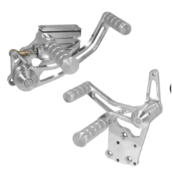 PartzBiz HD MU45897 - ชุดหมุดเท้าควบคุมไปข้างหน้าเหล็กแท่งขัดเงา 3/4” Harley Big Twin 4 Speed 36-99