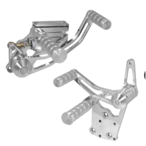 PartzBiz HD: 4406900-Polished Billet Forward Control Foot Peg Kit 5/8" Harley Big Twin 4 Speed 36-99