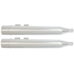 PartzBiz HD MU97124 - Power House All Chrome 4" Slip-On Mufflers Slash Tips Harley M8 17-Up