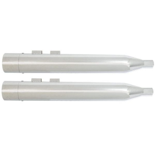 PartzBiz HD: 4406856-Power House Chrome 4.5 ท่อสลิปออน Black Tear Drop Tips Harley M8 17-Up