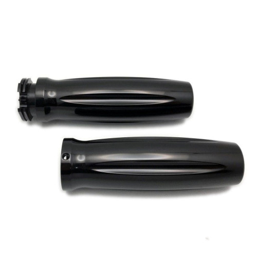 PartzBiz HD: 4406759-Pro-One 501310B ปลอกแฮนด์อลูมิเนียม Billet สีดำคู่ 1” แฮนด์ Harley