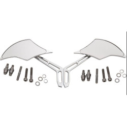 PartzBiz HD DS06401434 & DS06401435 - Pro One Chrome Weekend Warrior Billet Aluminum Left & Right Flame Mirror Harley 0640-1434 06401434 0640-1435 06401435 best new upgrade replacement custom chopper bobber motorcycle front fork suspension PartzBiz HD DS06401434 & DS06401435 - Pro One Chrome Weekend Warrior Billet Aluminum Left & Right Flame Mirror Harley 0640-1434 06401434 0640-1435 06401435 best new upgrade replacement custom chopper bobber motorcycle front fork suspension