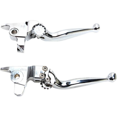 PartzBiz HD: 4406349-PSR 12-00611-20 Chrome Journey คลัชเบรคแบบปรับได้มือควบคุมชุด 17-19 Harley Davidson Touring Road Street electra Glide King FLHT FLHX FLTR FLHR Custom Chopper รถจักรยานยนต์จักรยานเปลี่ยนอัพเกรด 0610-2034 06102034