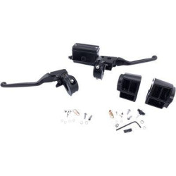 PartzBiz HD DS06102147 - Drag Black 5/8 ” ชุดควบคุมแฮนด์กระบอกสูบหลัก Harley Big Twin FX 84-95 0610-2147 06102147 dyna glide wide electra road street king sportster sporty กลไกไฮดรอลิกดิสก์เดี่ยวคู่ Harley Davidson Softail Fat Boy Slim FLSS FLSTFBS Custom Chop
