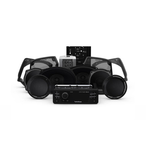 PartzBiz HD: 4404944-Rockford Fosgate Stage 3 400W แอมป์ 6 ลำโพงวิทยุชุดเครื่องเสียง Harley Davidson FLHTCU 98-13 Road Glide ระบบเสียงสเตอริโอ Bluetooth Aux Sirius XM วิทยุ Pandora เครื่องรับสื่อดิจิทัล Power Marine 4 ช่อง 4 โอห์ม 6.5 6X9 ชุดอัพเกรดโคแอกเซียล