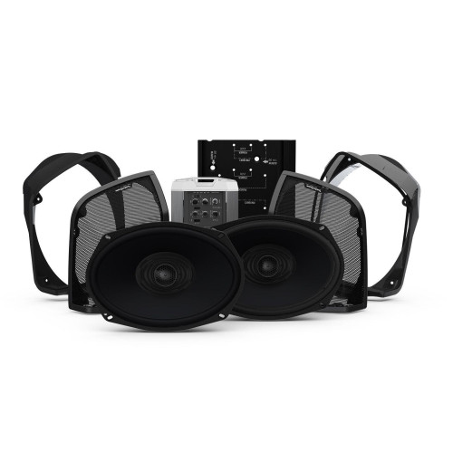 PartzBiz HD: 4404923-Rockford Fosgate ชุดลำโพงและเครื่องขยายเสียงสองตัว Select Harley Road King 14-Up FLHR Stereo Bluetooth Aux Sirius XM Pandora Receiver Power Marine เครื่องขยายเสียง 4 ช่อง 6.5 Coaxial 8 AWG อัพเกรด