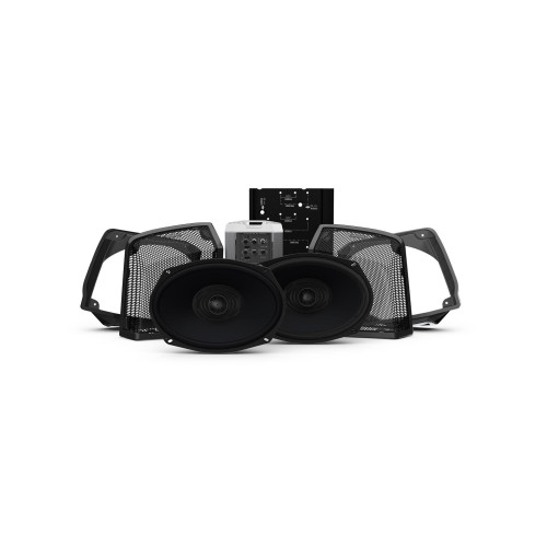 PartzBiz HD: 4404924-Rockford Fosgate ชุดลำโพงและเครื่องขยายเสียง 2 ตัว Select Harley Road King 98-13 FLHR Stereo Bluetooth Aux Sirius XM Pandora Receiver Power Marine 4 channel Amplifier 6.5 Coaxial 8 AWG Upgrade HD9813RK-Stage 2