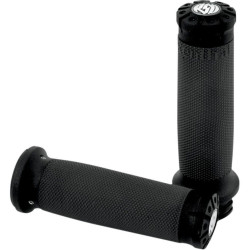 PartzBiz HD PM0063-2036-SMB - Roland Sands Design RSD Black Ops Chrono Billet Hand Grips Harley Cable Throttle | 0063-2036-SMB