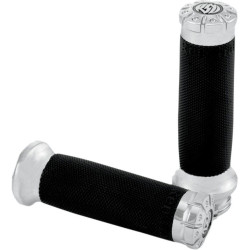PartzBiz HD PM0063-2036-CH - Roland Sands Design RSD Chrome Chrono Billet Hand Grips Harley Cable Throttle | 0063-2036-CH