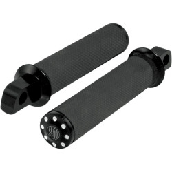 PartzBiz HD PM0035-1088-BM - Roland Sands RSD Tracker Straight Male Mount Foot Pegs for Harley - Contrast Cut - Chrome - 0035-1088-BM