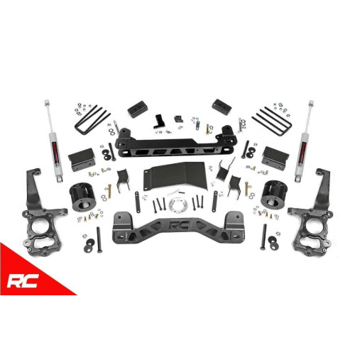 PartzBiz HD: 4404613-Rough Country 55530 4" Lift Kit w/ N3 Shocks 2015-2019 Ford F150 4WD Suspension King Ranch Lariat Extended Crew Cab Pick Up 55731 V8 V6 4-Door 2-Door Raptor XLT SSV PartzBiz HD: 4404613-Rough Country 55530 4" Lift Kit w/ N3 Shocks 2015-2019 Ford F150 4WD Suspension King Ranch Lariat Extended Crew Cab Pick Up 55731 V8 V6 4-Door 2-Door Raptor XLT SSV