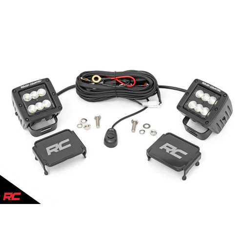 PartzBiz HD: 4404567-Rough Country 70133BL Black Series 2" Square Cree LED Light Cube Pair Flood Beam Jeep wrangler cj yj tj jk jl gladiator jt grand cherokee xj zj wj wk wk2 offroad toyota tacoma bright white bar pods w/ wiring aux beam PartzBiz HD: 4404567-Rough Country 70133BL Black Series 2" Square Cree LED Light Cube Pair Flood Beam Jeep wrangler cj yj tj jk jl gladiator jt grand cherokee xj zj wj wk wk2 offroad toyota tacoma bright white bar pods w/ wiring aux beam