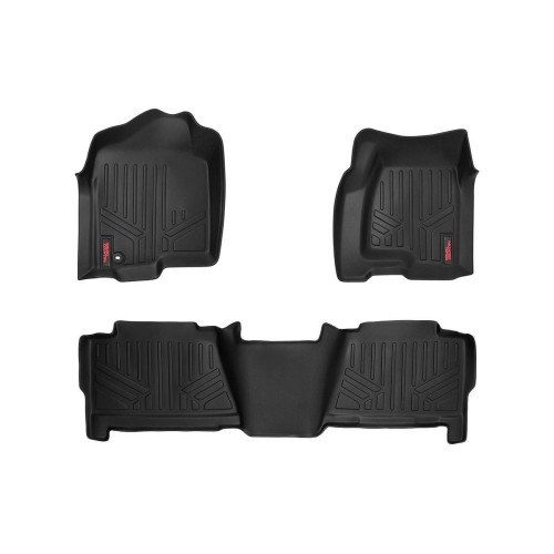 PartzBiz HD: 4404535-หยาบประเทศ M-29913 ทุกสภาพอากาศชุดแผ่นพื้น 1999-2006 Silverado Sierra 1500 2WD 4WD GMC Chevy รถบรรทุกอัพเกรดที่ดีที่สุดใหม่ด้านหน้าด้านหลัง OEM พรมโคลนหิมะสิ่งสกปรกทรายป้องกัน
