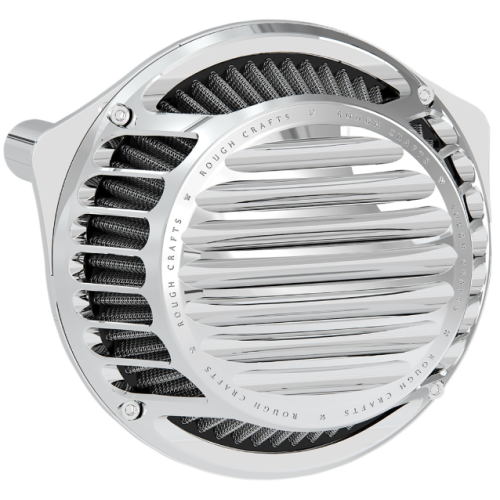 PartzBiz HD: 4404486-Rough Craft Chrome Round Air Cleaner Filter RC-600-014 Harley Twin Cam 99-17
