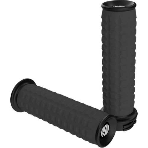 PartzBiz HD: 4404456-Roland Sands Design RSD Black Traction Billet Hand Grips Harley Cable 84-17 | 0063-2067-B