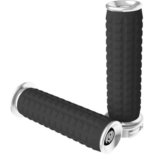PartzBiz HD: 4404466-Roland Sands Design RSD Chrome Traction Billet Hand Grips Harley Cable 84-17 | 0063-2067-CH PartzBiz HD: 4404466-Roland Sands Design RSD Chrome Traction Billet Hand Grips Harley Cable 84-17 | 0063-2067-CH