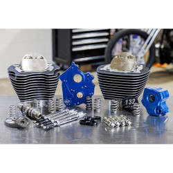 PartzBiz HD SS310-1232 - S&S 132 ” M8 Big Bore Oil Cool Power Pack Chrome Pushrod Gear Highlight สำหรับ Harley | 310-1232