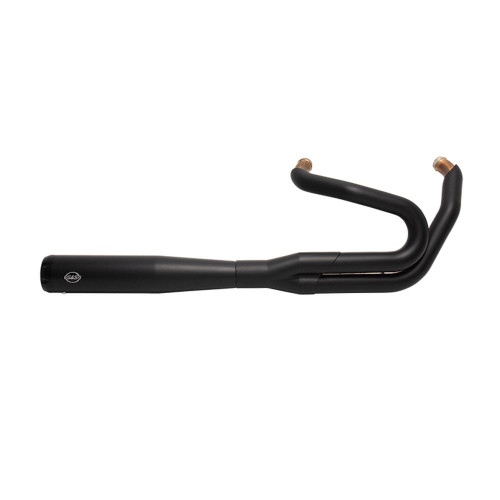 PartzBiz HD: 4404269-S&S Cycle 550-0789 Black w/ Black Tips SuperStreet 2-In-1 2:1 2-Into-1 Full Exhaust System M8 Milwaukee Eight Harley davidson Softail Fat Bob FXFB 1800-2403 18002403