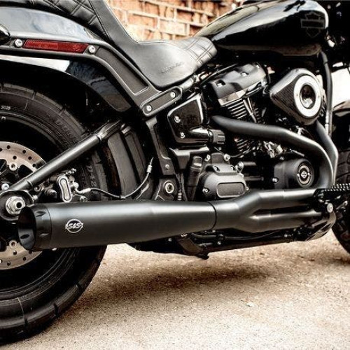PartzBiz HD: 4404198-S&S Cycle 550-0857 Black SuperStreet 2:1 Exhaust System 18-Up Harley M8 Softail