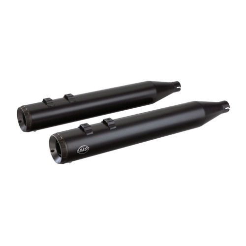 PartzBiz HD: 4404176-S&S Cycle Black Grand National 4" Slip On Mufflers for Harley FLH Touring 17-18 | 550-0694