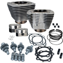 PartzBiz HD SS910-0700 - S&S Cycle Silver Powder Coat 883cc to 1200cc Hooligan Big Bore Kit XL 00-17 | 910-0607 PartzBiz HD SS910-0700 - S&S Cycle Silver Powder Coat 883cc to 1200cc Hooligan Big Bore Kit XL 00-17 | 910-0607
