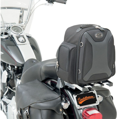 PartzBiz HD: 4404036-Saddlemen FTB1500 Sport Sissy Bar Luggage Rack Bag Harley Metric Motorcycle