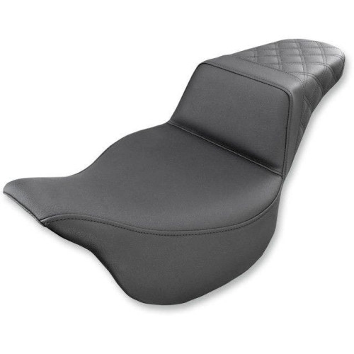 PartzBiz HD: 4403909-Saddlemen เบาะหลัง Lattice สีดำ LS Diamond Step Up Seat Harley FLH 08-23 | 808-07B-173