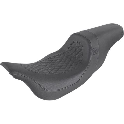 PartzBiz HD: 4403882-Saddlemen Black Speed Merchant 2-Up Seat Diamond Stitch Harley Touring 08-Up