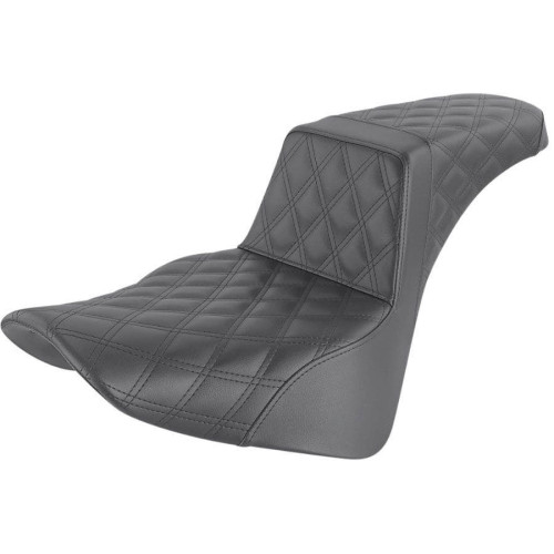 PartzBiz HD: 4403887-Saddlemen Black Step Up 2-Up Seat Full Lattice Stitched Harley Softail M8 18-23